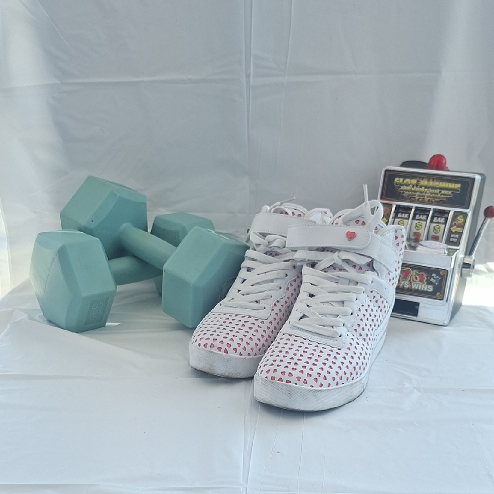 Fila Women White and Red Heart Sneakers